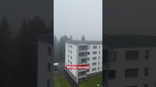 Foggy weather and winter started