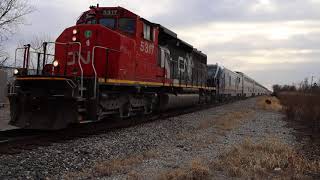 CN SD40-2W 5317 leads the Amtrak Saluki at Monee, IL.