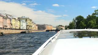 Russia St. Petersburg under bridges on the River