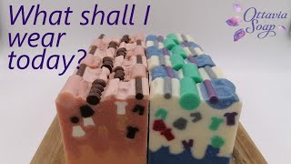 What shall I wear today? – Cold process soap making tutorial -soap with embeds -SUBTITLED