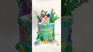 Baby shark themed cake 🦈 #shorts #short #shortsviral #shortvideo #shortsfeed #cake #viralvideo