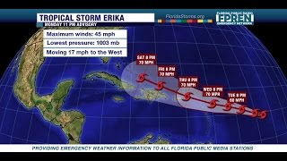 Tropical Storm Erika Forms in Central Atlantic