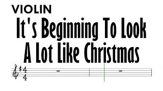 It's Beginning To Look  A Lot Like Christmas  Violin Sheet Music Backing Track Partitura