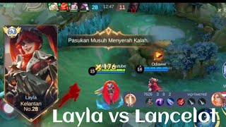 BUILD ONE SHOT ENEMY DELETE❗ LANCELOT TAK BERDAYA LAWAN LAYLA | build top 1 global Layla