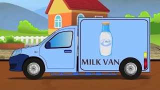 Milchwagen Karikatur Video + Animierte Fahrzeuge zum Lernen