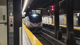 Amtrak New York- Vermonter service departing New York Penn Station.