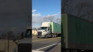 Freightliner truck rolls through south Plainfield with a friendly driver!