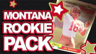 Joe Montana Rookie Card in a 1981 Topps Football Cello Pack