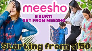 Huge MEESHO Kurti Haul!💕 Starting at Rs.150~Try On haul~#meeshohaul #meeshoshopping