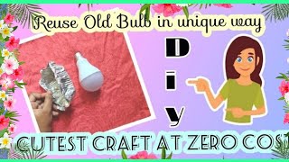 Old Bulb Crafts | Wall Putty | Diy Doll | Reuse | LED Bulb Craft