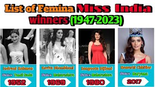 Femina Miss India Winners (1947-2023) All Miss India List #missindia #feminaindia #beautifulgirl