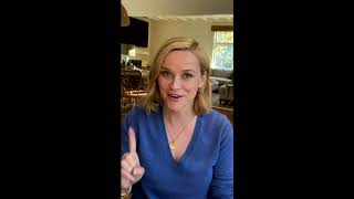 Reese Witherspoon blue sweater fist bump #1!  VIDEO LOOP!