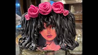 Cake design curly hair♥️♥️