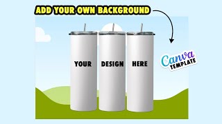 Smart Triple Tumbler Canva Mock Up | Add Your Own Background