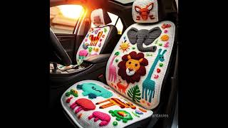 Crochet car seat cover ideas #crochet #knitted #carseatdesign #carseatcover