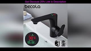 ⚡️ BECOLA LED Intelligence Temperature Digital Display Faucet  Bathroom Solid Brass Chrome Basin Ta