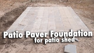 Laying Patio Pavers for a patio shed on the homestead.