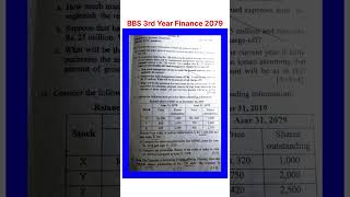 Bbs 3rd year Finance Question paper 2079❤️😍Foundation of Financial System bbs 3rd year question 2079