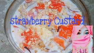 Strawberry custard | Strawberry Dessert | Dessert recipe by Muskan beauti life