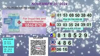 [LIVE] PCSO 9:00 PM DRAW - NOVEMBER 30, 2024 LOTTO RESULTS