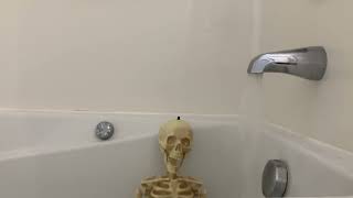 Bathtub Filling ASMR // Full Pressure Fill with Lounging Spooky Halloween Skeleton 💀 8 Hour Loop