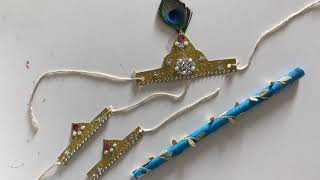 Krishna Crown making ideas for baby/DIY Krishna crown/How to make Krishna crown