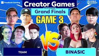 COMEBACK Team Dogie vs Binasic (GAME 3) | GRANDFINALS Creator Games Rise to Greatness MLBB 2021