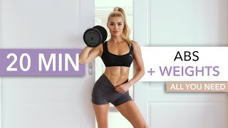 20 MIN ABS + WEIGHTS I 360° Solution, everything you need for a 6-pack - Lower, Upper + Side Abs