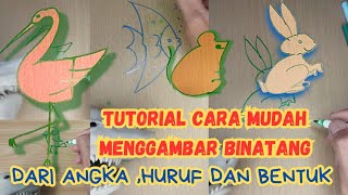 TUTORIAL MUDAH MENGGAMBAR BINATANG DAN MOBIL #viral #tutorial #education #art #simpleart #basicart