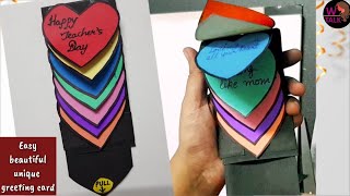 DIY Happy teacher's day card | Easy  and beautiful Handmade greeting card | Art and craft | W Talk