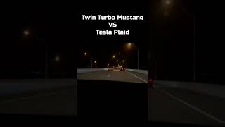 Twin Turbo Ford Mustang VS Tesla Plaid! #cars #shorts #fl2k #Tesla #Ford #Mustang