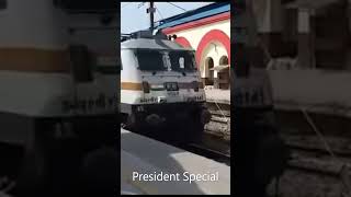 President Special "Maharaja Express" Train with twin GZB WAP7 || Presidential Saloon  #shorts