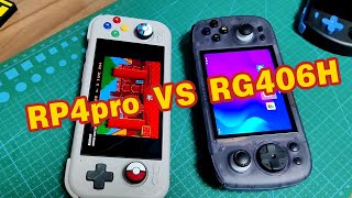 Comparison and sharing of external dimensions between Anbernic "RG 406H" and Retroid Pocket 4 Pro