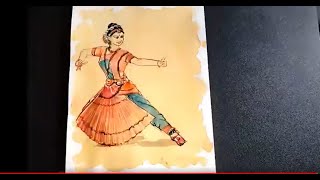 watercolor sketch of a bharatnatyam dancer #watercolorpainting #watercolor @artbreeze