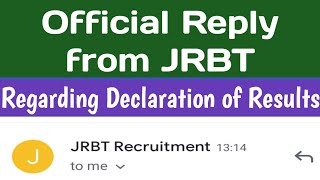 JRBT's Official Reply On Result Declaration 2022| LDC| MTS| Must Watch