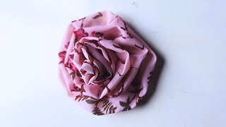 Fabric Rose Flower Making | How to Make DIY Fabric Rose