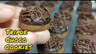 Kue Kering Super Nyoklat, gampang bikinnya, cocok buat lebaran"Triple Choco Cookies"#resepkuekering