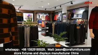 retail men's clothing store interior design, clothes display racks - Jova furniture