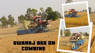 swaraj 855 on combine ll tractor combine ll 855 ll tractor ll harvester ll Punjab ll tractor