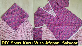 Short Kurti cutting & stitching | Afghani salwar suit cutting & stitching | Kurti cutting&stitching