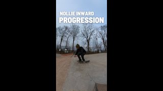 1+ year nollie inward heel flip progress | skateboarding