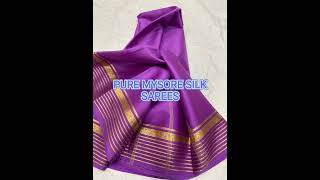 PURE MYSORE SILK SAREES/FESTIVE COLLECTION/LIGHTWEIGHT/BEAUTIFUL COLOURS/BUDGET FRIENDLY#shortvideo