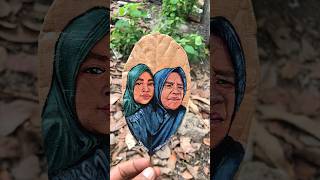 Lukisan Daun Melukis ke Timur lukisan di permukaan daun#art #shortvideo #lukisanindonesia #painting