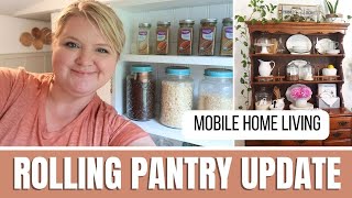 Rolling Pantry Makeover + How I Decorate My Hutch | Mobile Home Living