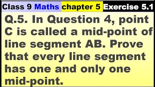 Class 9 Math Ex 5.1 Q 5 |introduction of Euclid's Geometry|Chapter 5|Math|NCERT|Ch-5|Math Solution