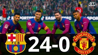 MESSI, RONALDO, MBAPPE, NEYMAR, ALL STARS | BARCELONA 24-0 MAN UNITED