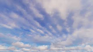 ( CGI 4k Stock Footage ) Heavenly beautiful fluffy white faith clouds blue seamless loop 10