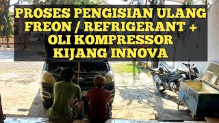 ISI ULANG FREON / REFRIGERANT DAN OLI KOMPRESSOR TOYOTA KIJANG INNOVA