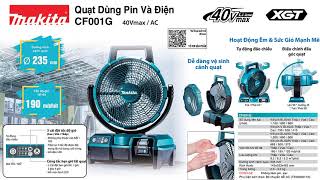 QUẠT DÙNG PIN VÀ ĐIỆN CF001G #MakitaVietNam