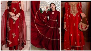 modern designer pakistani red fancy dresses#trendingdress #red #youtuber #youtubechannel